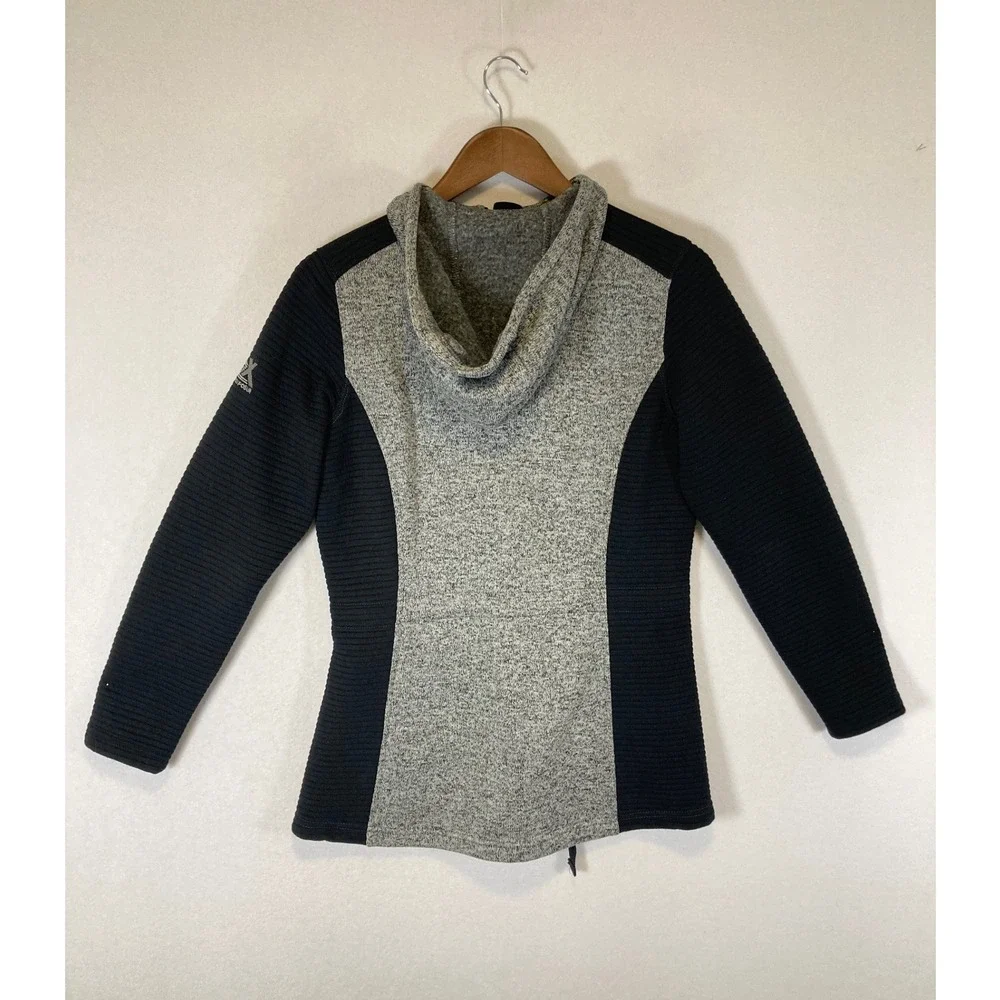 Gorpcore ZeroXposur Womens LG Charcoal Gray Hybrid‎ Knit Quilted Full Zip Jacket